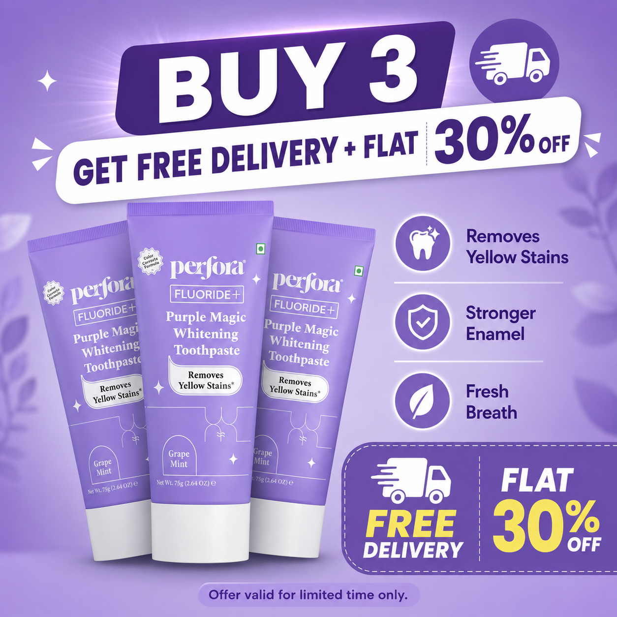 Perfora Purple Whitening Toothpaste